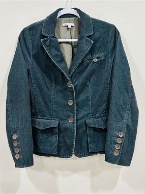 Vince Jacket Blazer Corduroy Size 6 Grey  Cotton Cord Button Front Casual USA